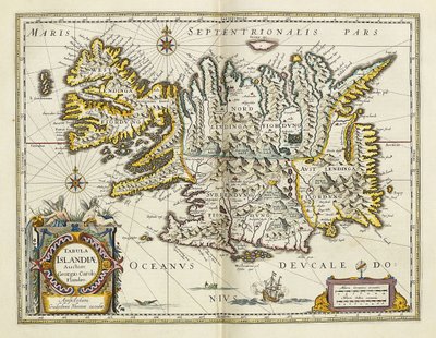 Karte von Island, aus "Atlas Maior Sive Cosmographia Blaviana", 1662 von Joan Blaeu