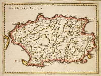 Karte der Region Sardinien von Joan Blaeu