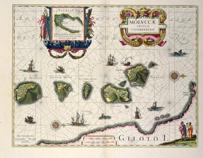 Karte der Molukkeninseln vor Halmahera, 1640 von Joannes Jansson