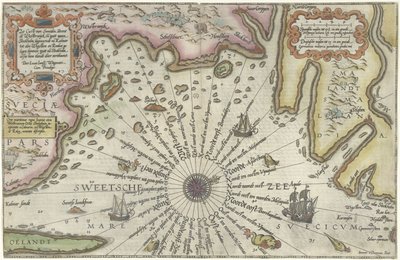 Karte der Küste Schwedens zwischen Kalmar und Stockholm von Joannes van Doetecum