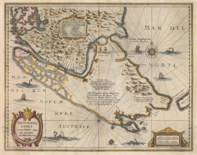 Freti Magellanici ac novi freti vulgo Le Maire exactissima delineatio, um 1630 von Jodocus Hondius