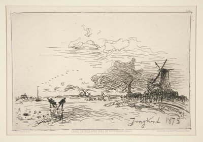 Holländischer Kanal, nahe Rotterdam (Winter) von Johan Barthold Jongkind