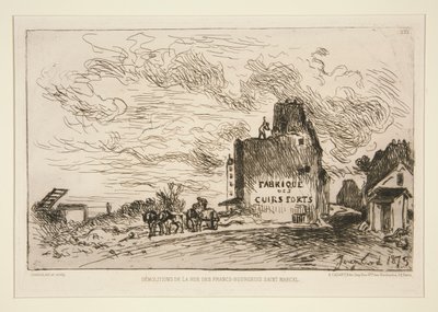 Abrissarbeiten in der Rue des Francs-Bourgeois Saint-Marcel von Johan Barthold Jongkind