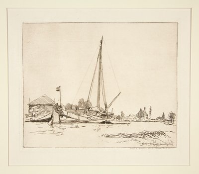 Das vertäute Boot von Johan Barthold Jongkind