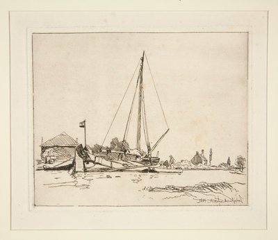 Das vertäute Boot von Johan Barthold Jongkind