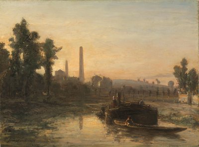 Flussansicht in Frankreich, möglicherweise in der Nähe von Pontoise von Johan Barthold Jongkind