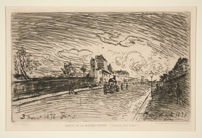 Sortie de la Maison Cochin (Faubourg Saint-Jacques) von Johan Barthold Jongkind