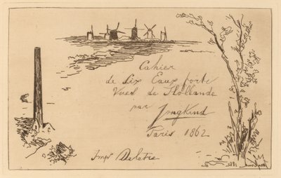 Titelseite (Titre du cahier de six eaux-fortes) von Johan Barthold Jongkind