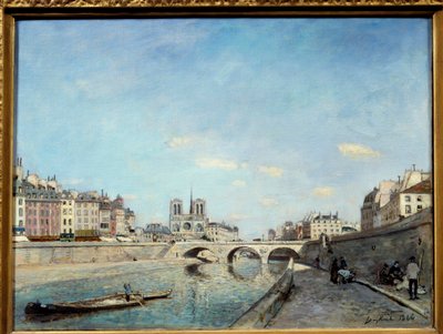 Blick auf die Ufer der Seine und die Kathedrale Notre Dame de Paris von Johan Barthold Jongkind