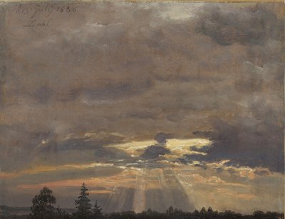 Wolkenstudie mit Sonnenstrahlen von Johan Christian Dahl