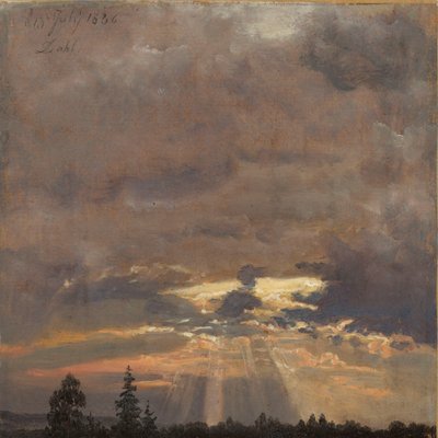 Wolkenstudie mit Sonnenstrahlen von Johan Christian Dahl