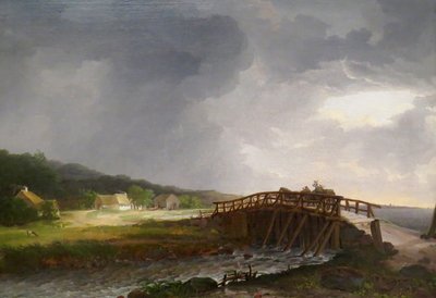 Die Brücke über den Tryggevælde-Fluss mit Blick auf Køge, Seeland von Johan Christian Dahl