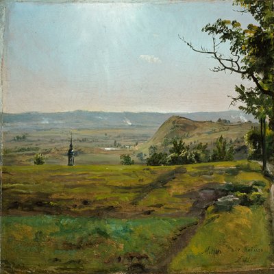 Grüne Felder bei Meißen. Studie von Johan Christian Dahl