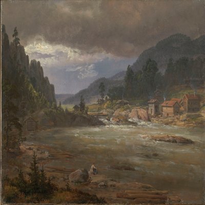 Hellefossen bei Hokksund von Johan Christian Dahl