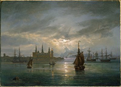 Schloss Kronborg im Mondlicht von Johan Christian Dahl