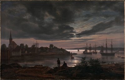 Larvik bei Mondlicht von Johan Christian Dahl