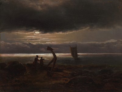 Mutter und Kind am Meer von Johan Christian Dahl