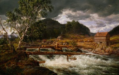 Hellefossen bei Hokksund von Johan Christian Dahl
