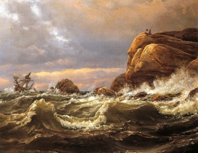 Schiffbruch an der Küste zwischen Larvik und Fredriksvern von Johan Christian Dahl