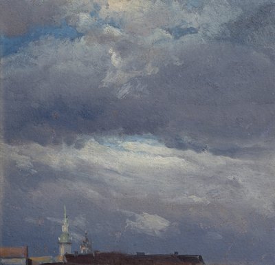 Gewitterwolken über dem Schlossturm von Dresden von Johan Christian Dahl