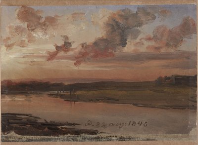 Die Elbe am Abend von Johan Christian Dahl