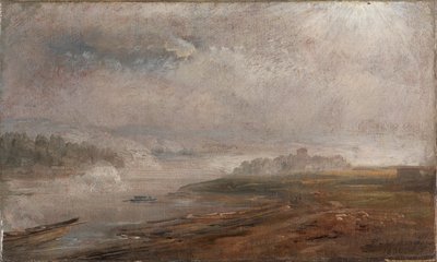 Die Elbe an einem nebligen Morgen von Johan Christian Dahl