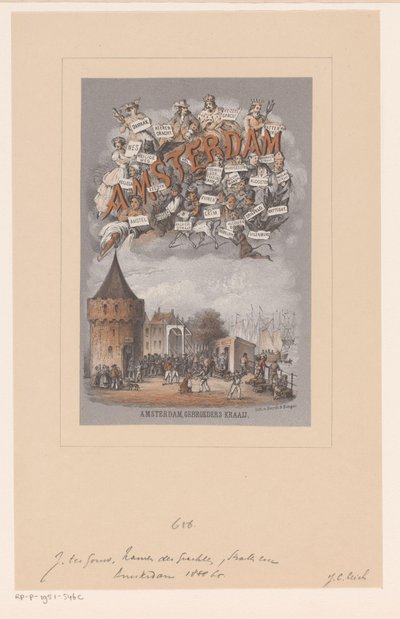 Umschlag für: Amsterdam. Ursprung und Ableitung der Namen der Grachten, Inseln, Plätze, Straßen, Gassen, Brücken, Schleusen und Türme dieser Stadt von Johan Coenraad Leich