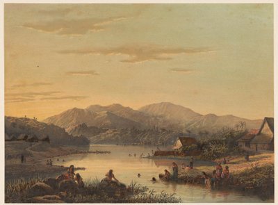 Ansicht des Badeortes Wenditt auf Java von Johan Conrad Greive