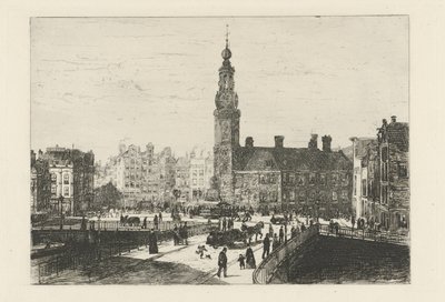 Ansicht des Muntplein in Amsterdam von Johan Conrad Greive