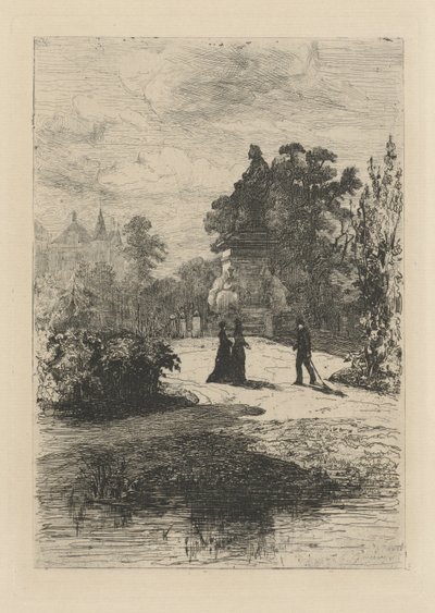 Ansicht der Statue von Vondel im Vondelpark von Johan Conrad Greive