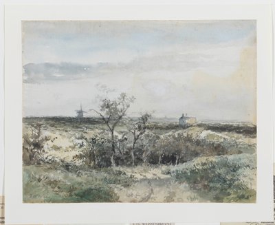 Ansicht des Dekkersduin, mit alter Gasfabrik und Mühle im Hintergrund von Johan Hendrik Weissenbruch