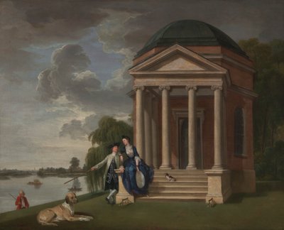 David Garrick und seine Frau bei seinem Tempel zu Shakespeare, Hampton von Johan Joseph Zoffany RA