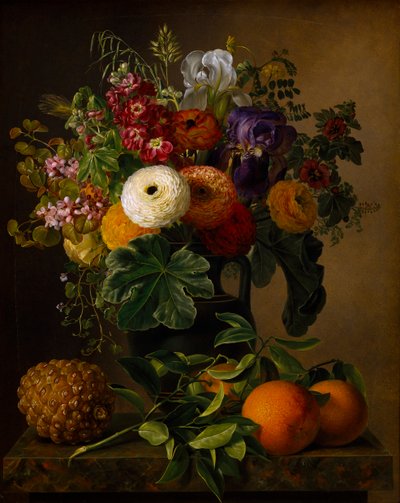 Stillleben mit Blumen in einer antiken Vase, 1834 von Johan Laurentz Jensen