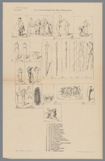Karikatur zur Reform der Justizorganisation, 1873 von Johan Michaël Schmidt Crans