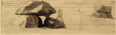 Hünengrab auf einem Hügel bei Reerslev von Johan Thomas Lundbye