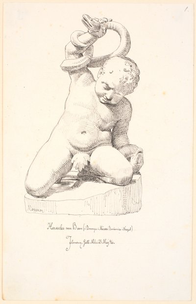 Studien nach einer Figur eines Jungen mit einer Schlange von Johan Thomas Lundbye