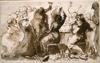 Ein lärmendes Abendessen von Johan Tobias Sergel