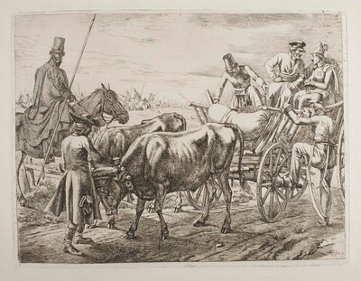 Kosaken betreten einen Wagen von Johann Adam Klein