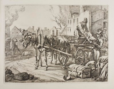Kosaken plündern in einer Stadt von Johann Adam Klein