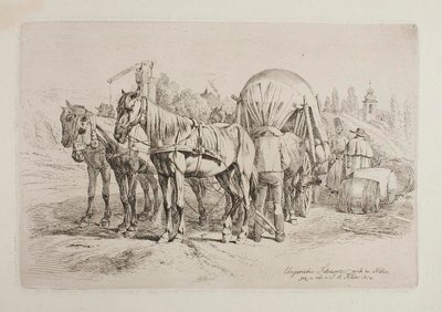 Ungarischer Pferdewagen von Johann Adam Klein