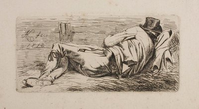 Mann schlafend auf Streu von Johann Adam Klein
