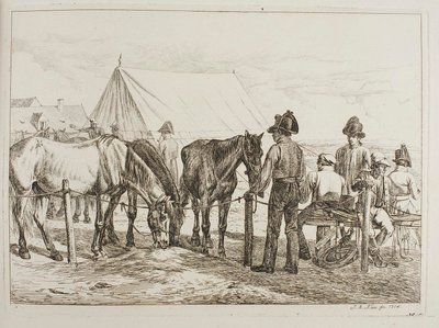 Soldaten in einem Militärlager von Johann Adam Klein