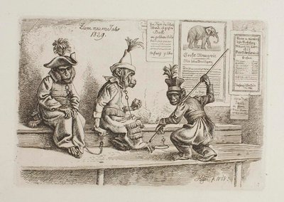 Zum neuen Jahr 1829. Affen von Johann Adam Klein