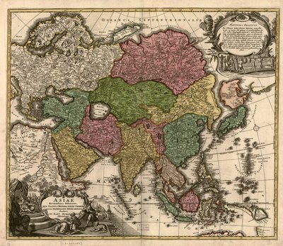 Asiae recentissima delineatio, qua status et imperia totius orientis unacum orientalibus indiis exhibentur von Johann Baptist Homann