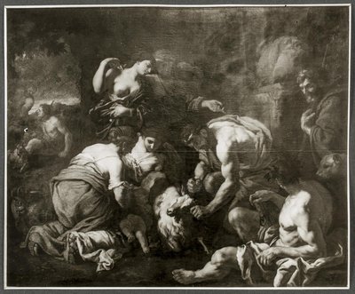 Jupiter saugt von der Ziege Amalthea von Johann Carl Loth