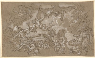 Die Harpyien greifen Aeneas und seine Gefährten an von Johann Carl Loth
