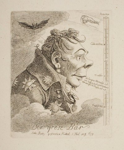 „Der große Bär“, Karikatur des russischen Grafen Mattweff (möglicherweise der Maler Fjodor Matwejew) von Johann Christian Reinhart