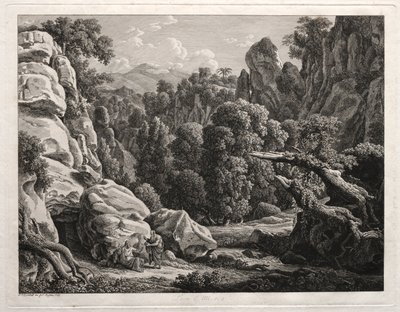 Heroische Landschaft: Landschaft mit der Versuchung Christi, 1799 von Johann Christian Reinhart