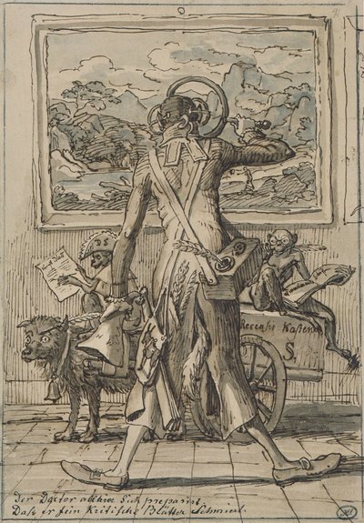 J C Reinhart Karikatur Ludwig Schorn 1833 von Johann Christian Reinhart