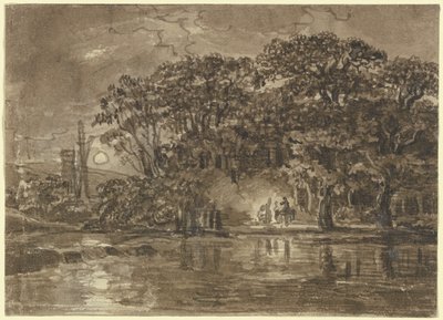 Nächtliche Flusslandschaft von Johann Christian Reinhart